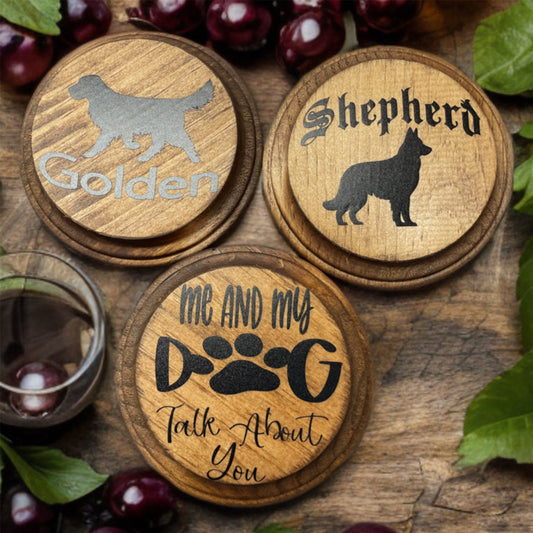 Wood Raised Drink Coasters Set of 4